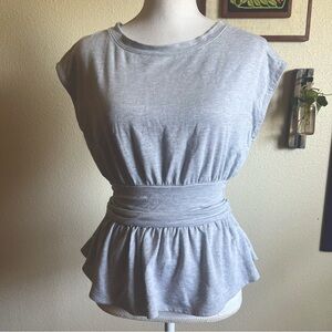 Anthropologie Postmark Gray Peplum Top